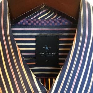 Tailorbyrd Sport Striped Long Sleeve Button Up